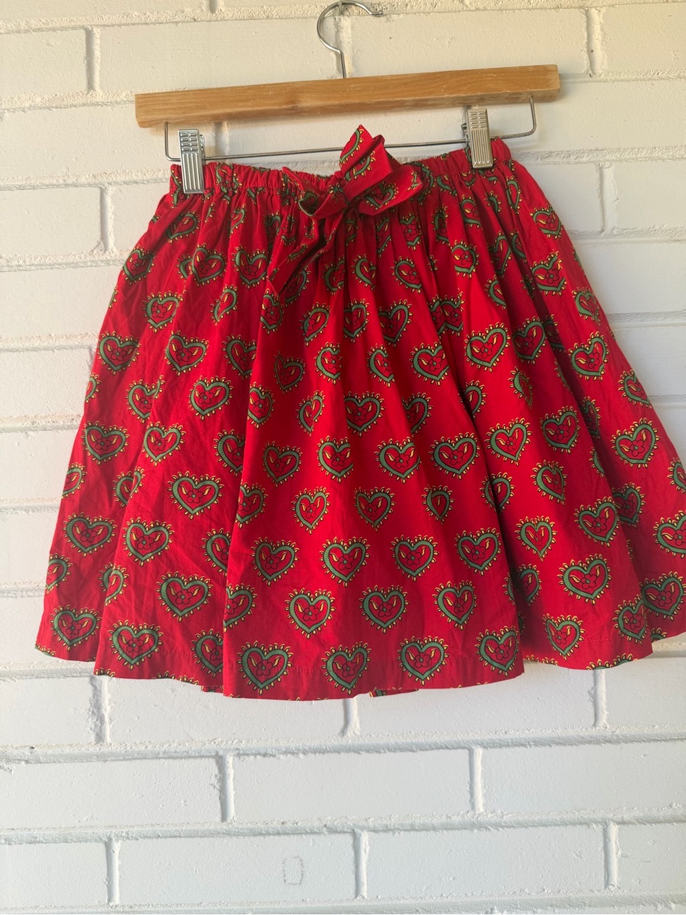 Hanna Andersson Girls Red Heart Pattern Twirl Skirt
